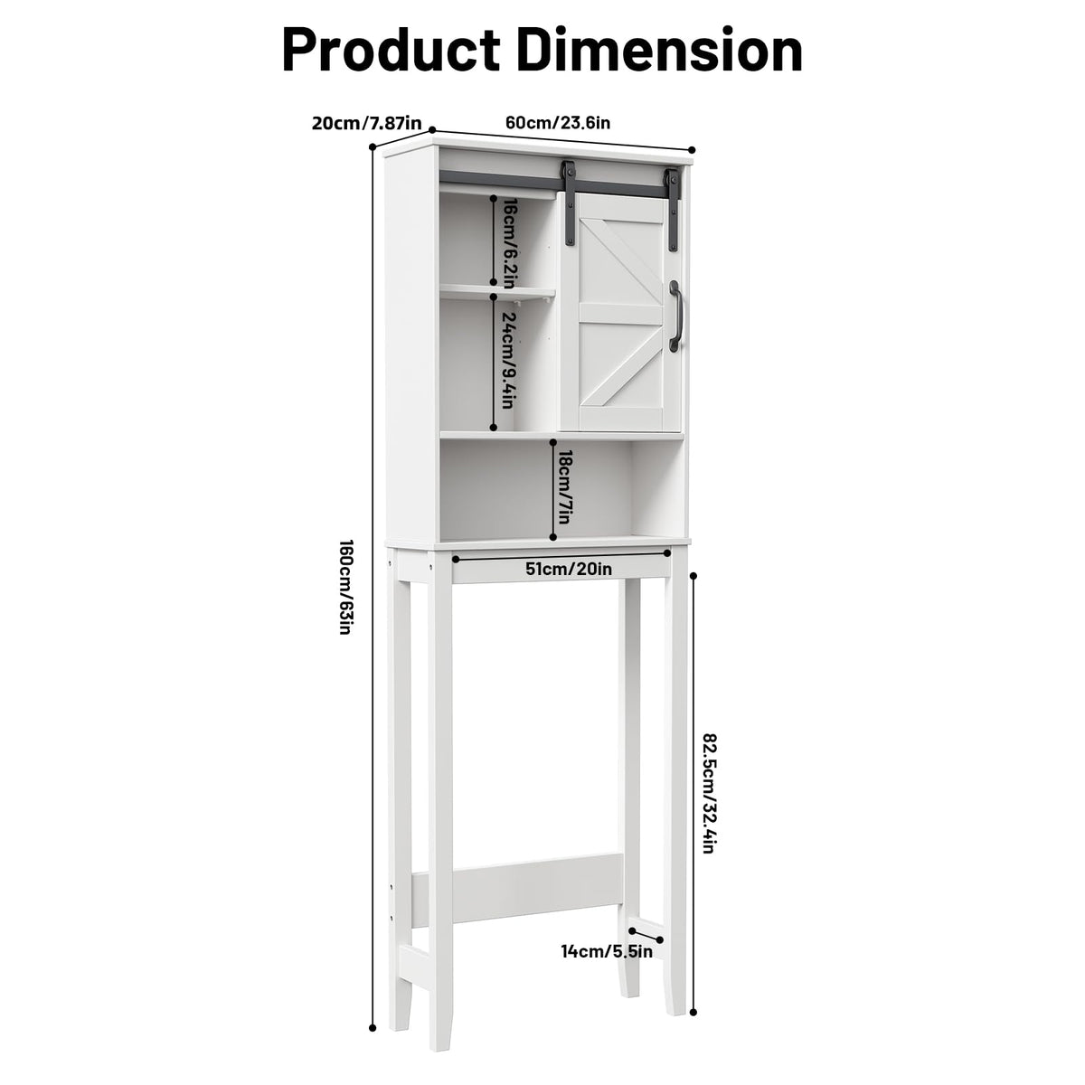 Over The Toilet Storage Cabinet, White J6360
