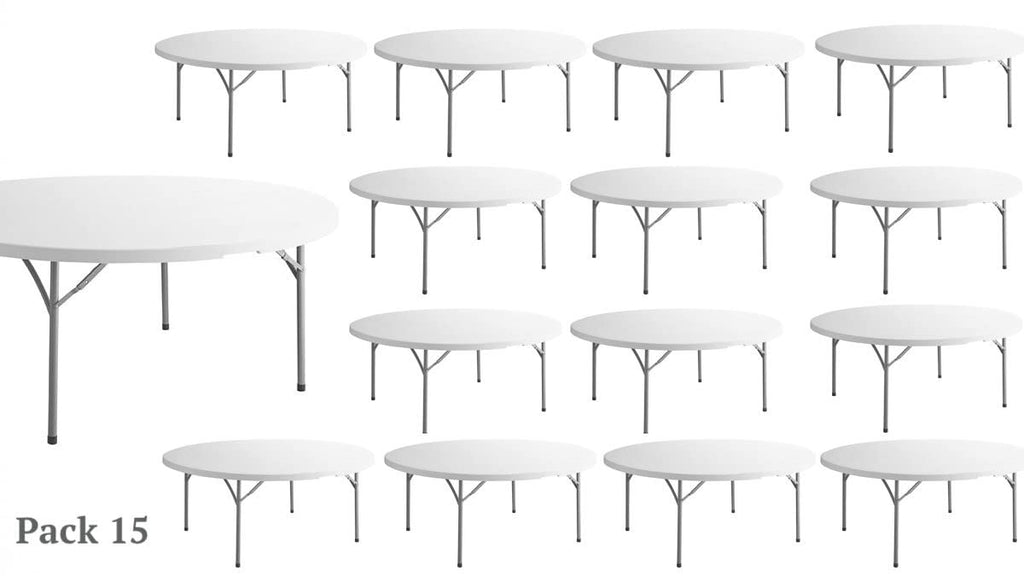 White 72 Inch Round Plastic Folding Table S94399