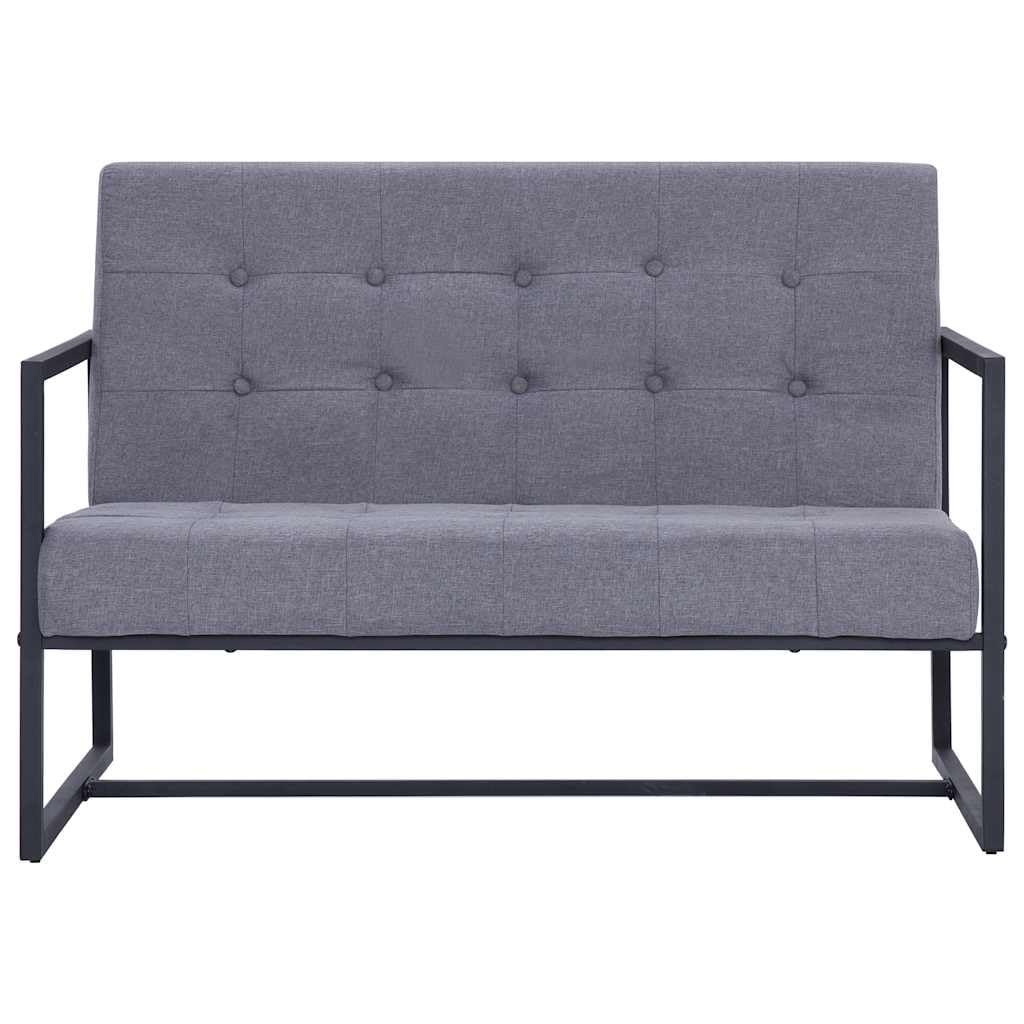 Light Gray Fabric 2 Seater Loveseat Sofa with Steel Legs F37911