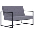 Light Gray Fabric 2 Seater Loveseat Sofa with Steel Legs F37911