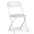 10 Pack White Plastic Folding Chairs with Steel Frame R9064