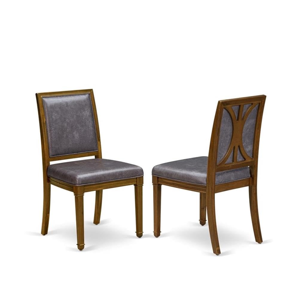 9-Piece Acacia Wood Dining Set with Removable Leaf Table and 8 Dark Grey PU Leather Chairs Y127607