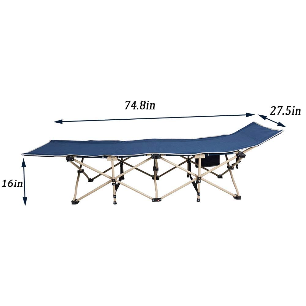Folding Camping Cot with Carry Bag Pocket Pillow W637699