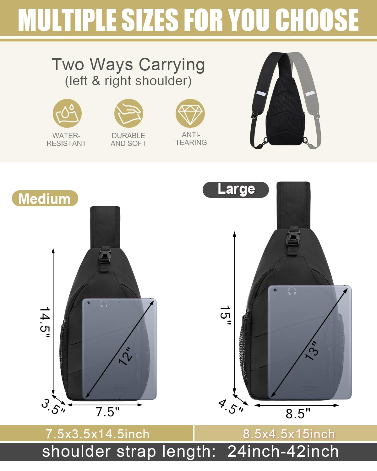 Crossbody Sling Bag with Convertible Shoulder Strap B71580