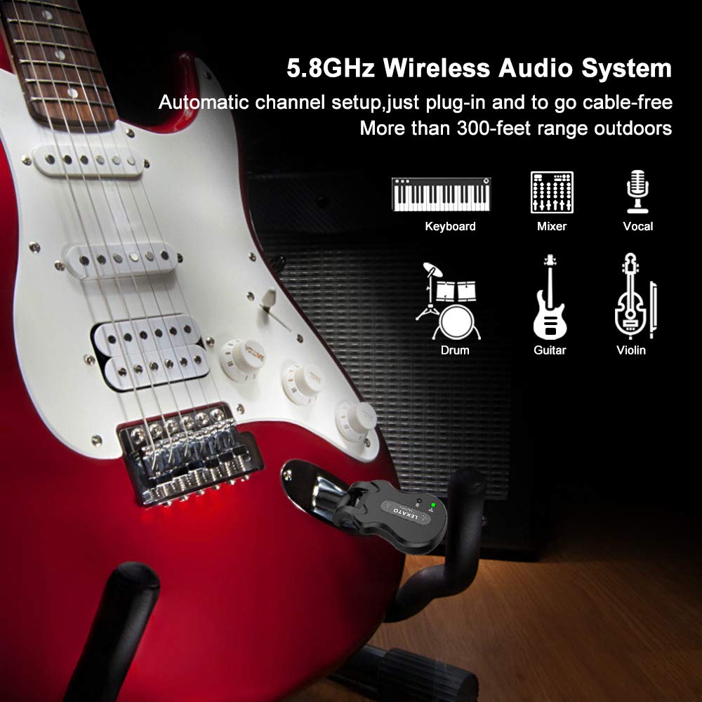 5.8GHz Wireless Guitar System Black A5286
