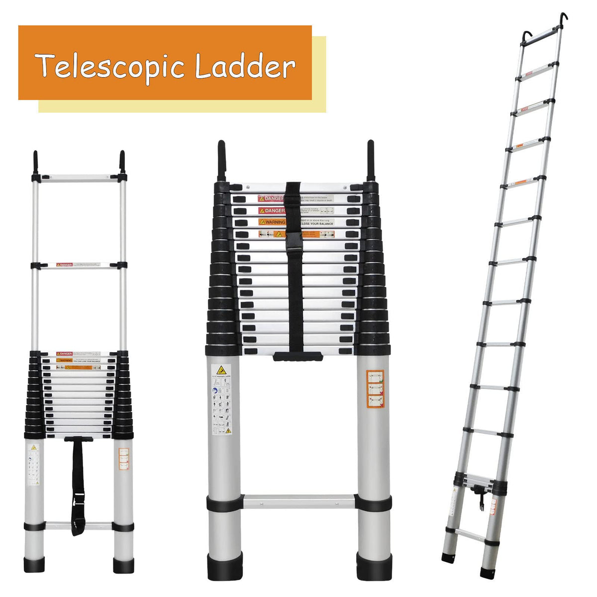 20.3ft Aluminum Telescoping Ladder 330lbs G510