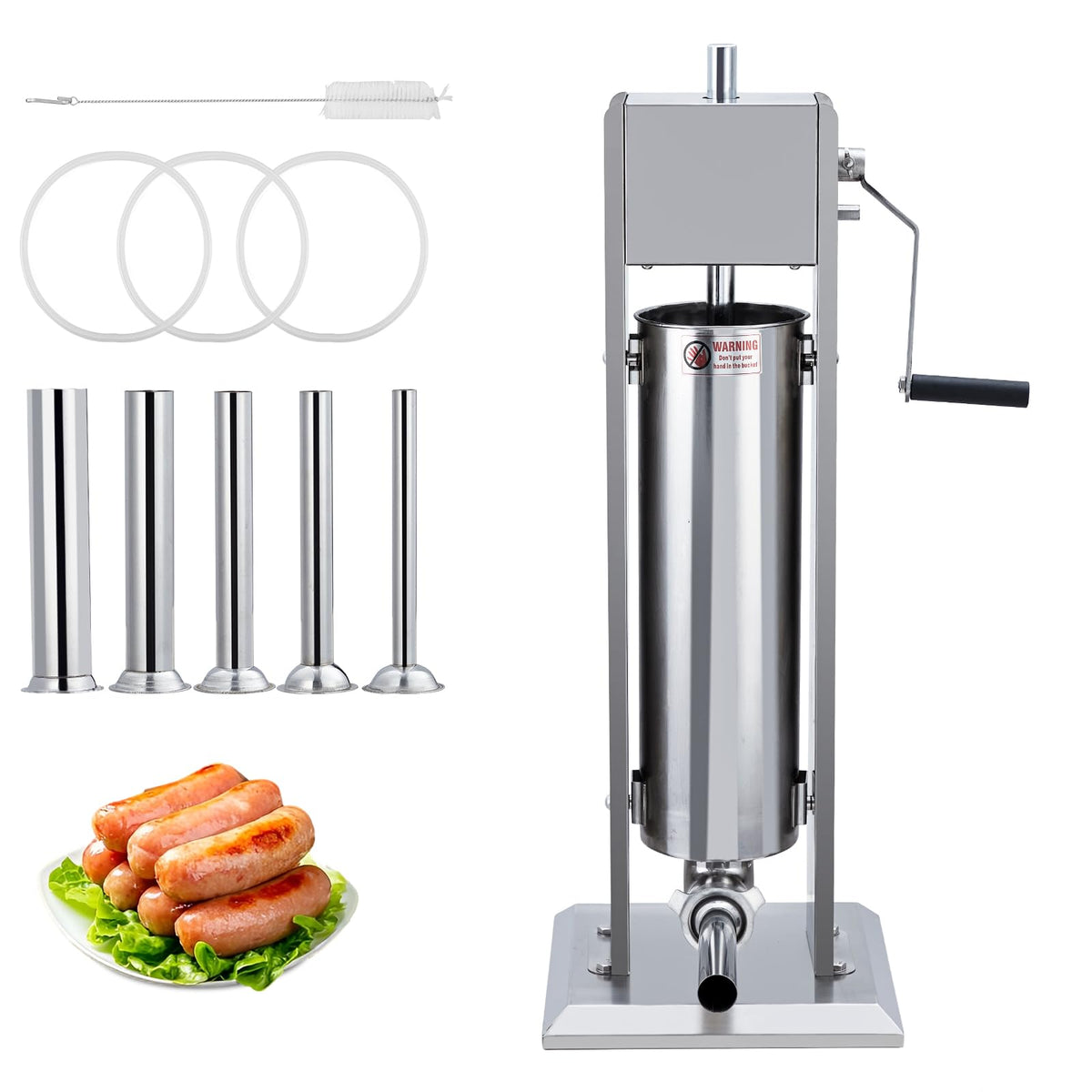 Heavy Duty Stainless Steel 15LBS Manual Sausage Stuffer Machine H2245