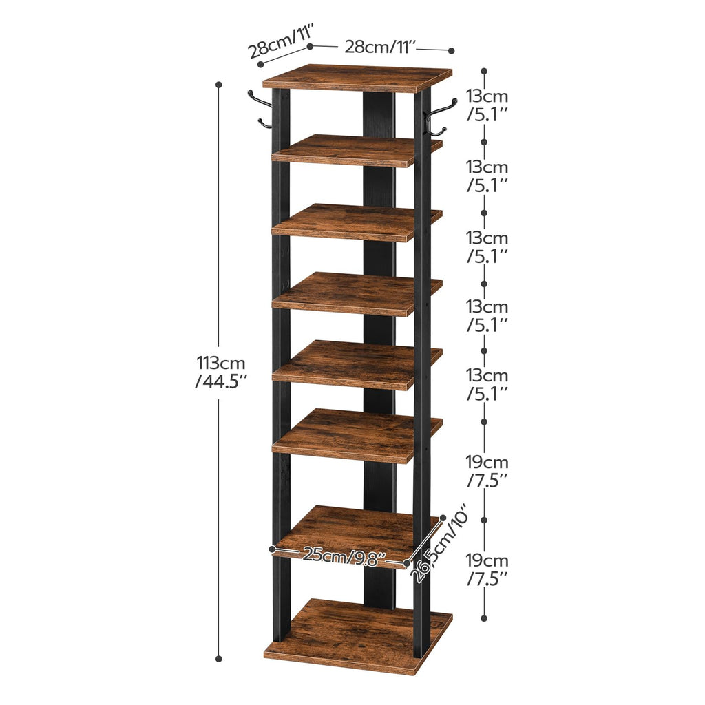 8 Tiers Vertical Wooden Shoe Rack R70173