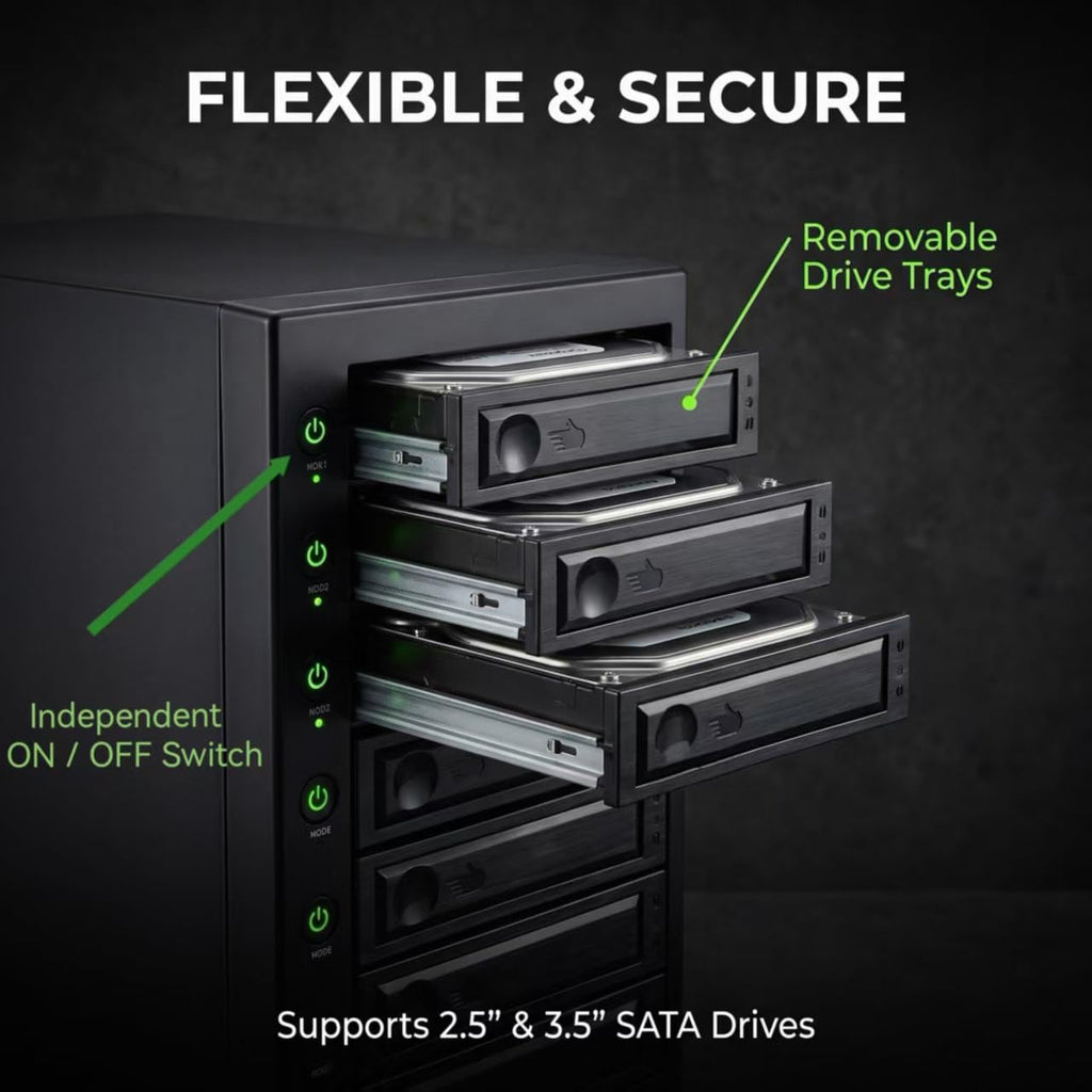 USB 4.0 40Gbps Type-C 8 Bay 2.5 Inch and 3.5 Inch SATA Hard Drive Enclosure L5118