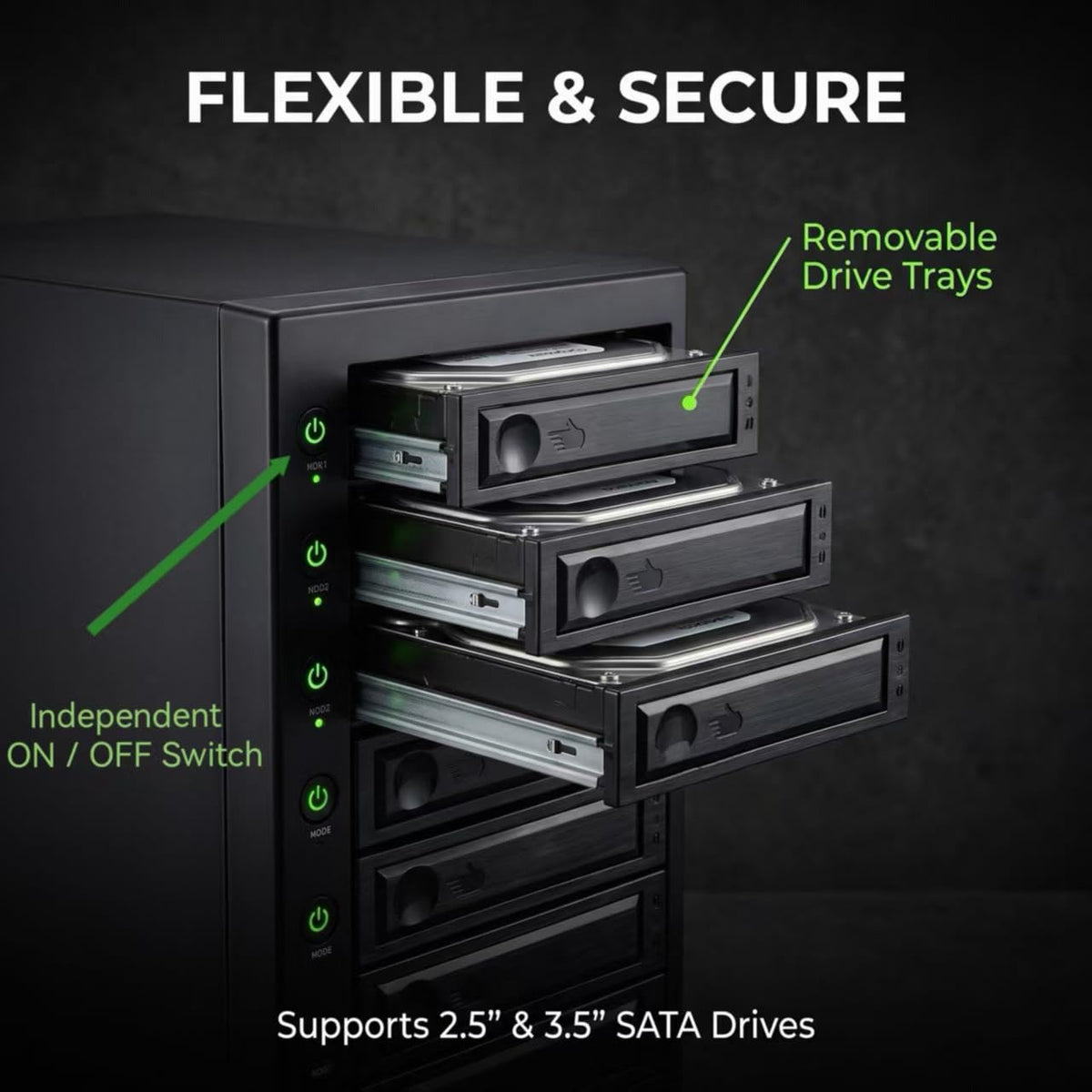 USB 4.0 40Gbps Type-C 8 Bay 2.5 Inch and 3.5 Inch SATA Hard Drive Enclosure L5118