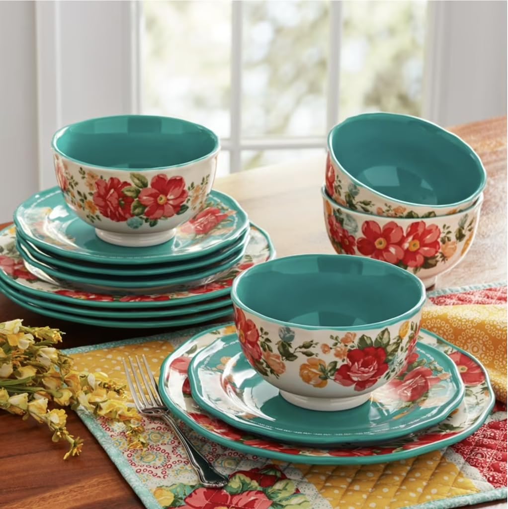 12-Piece Teal Dinnerware Set S842886