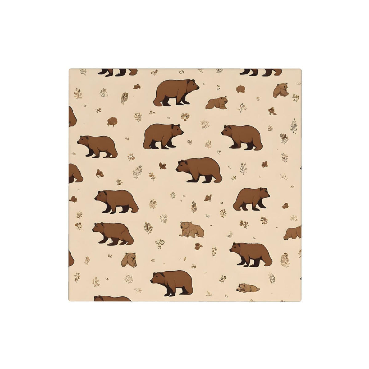 Square Cartoon Bear Ceramic Coasters Set of 6 W900972