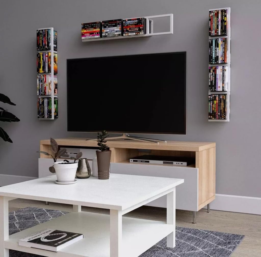 34 Inch White Metal CD Storage Shelf R952596
