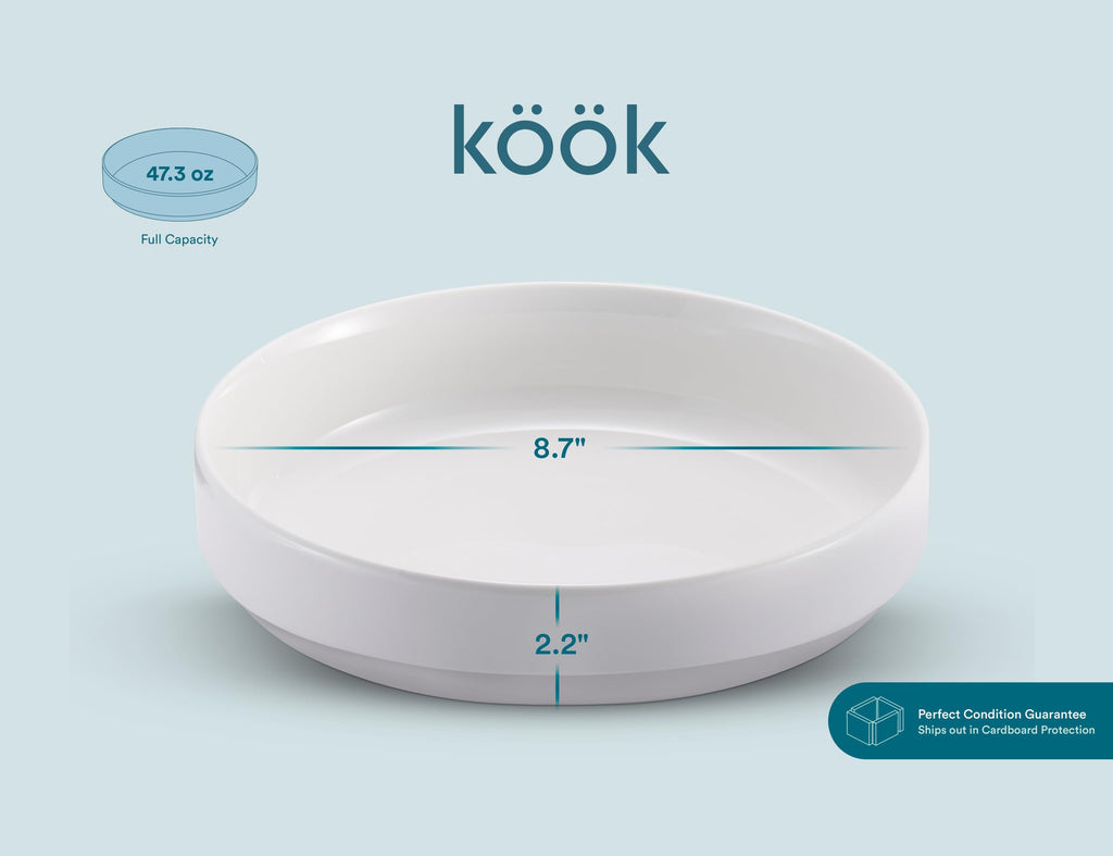 Ceramic Pasta Bowls Set of 4 White X94086