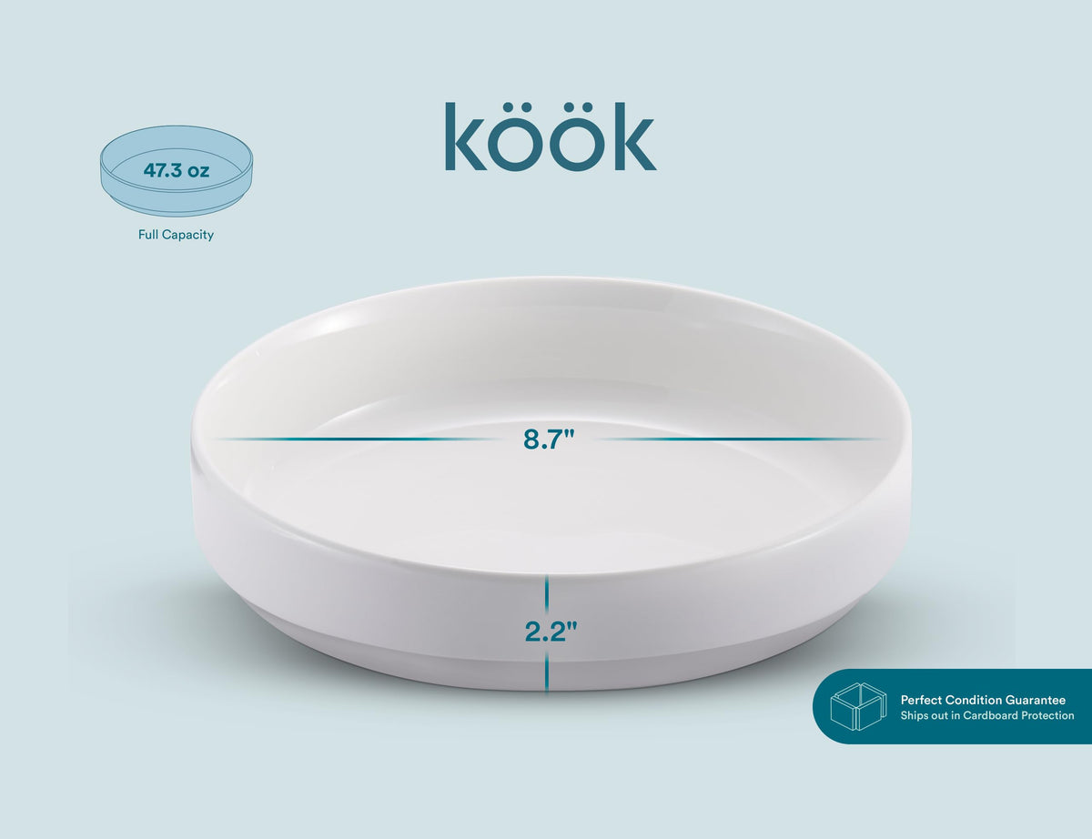 Ceramic Pasta Bowls Set of 4 White X94086