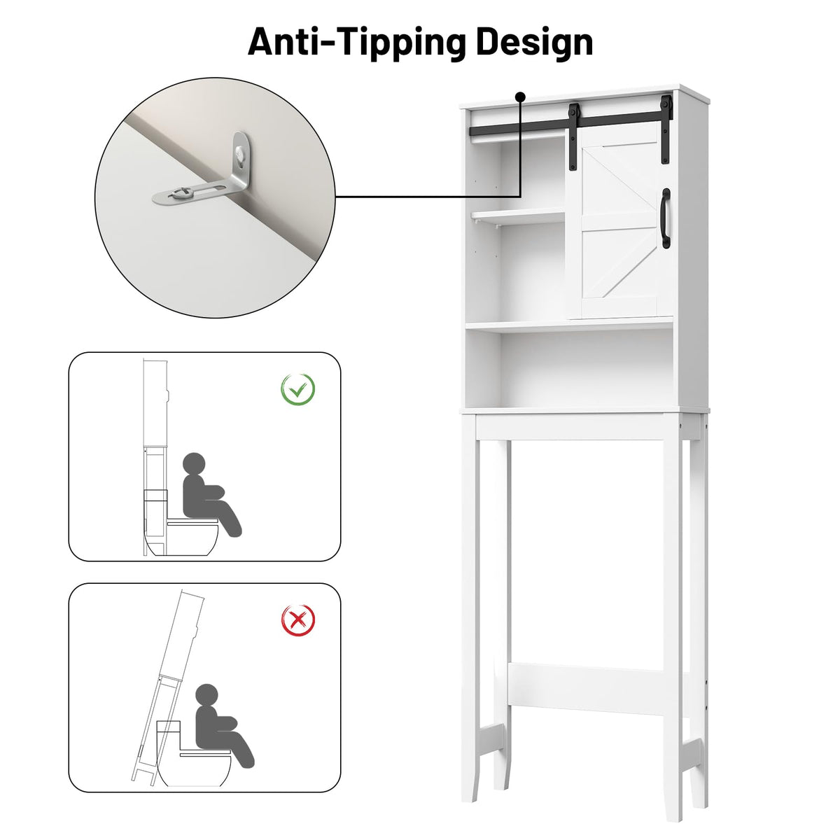 Over The Toilet Storage Cabinet, White J6360