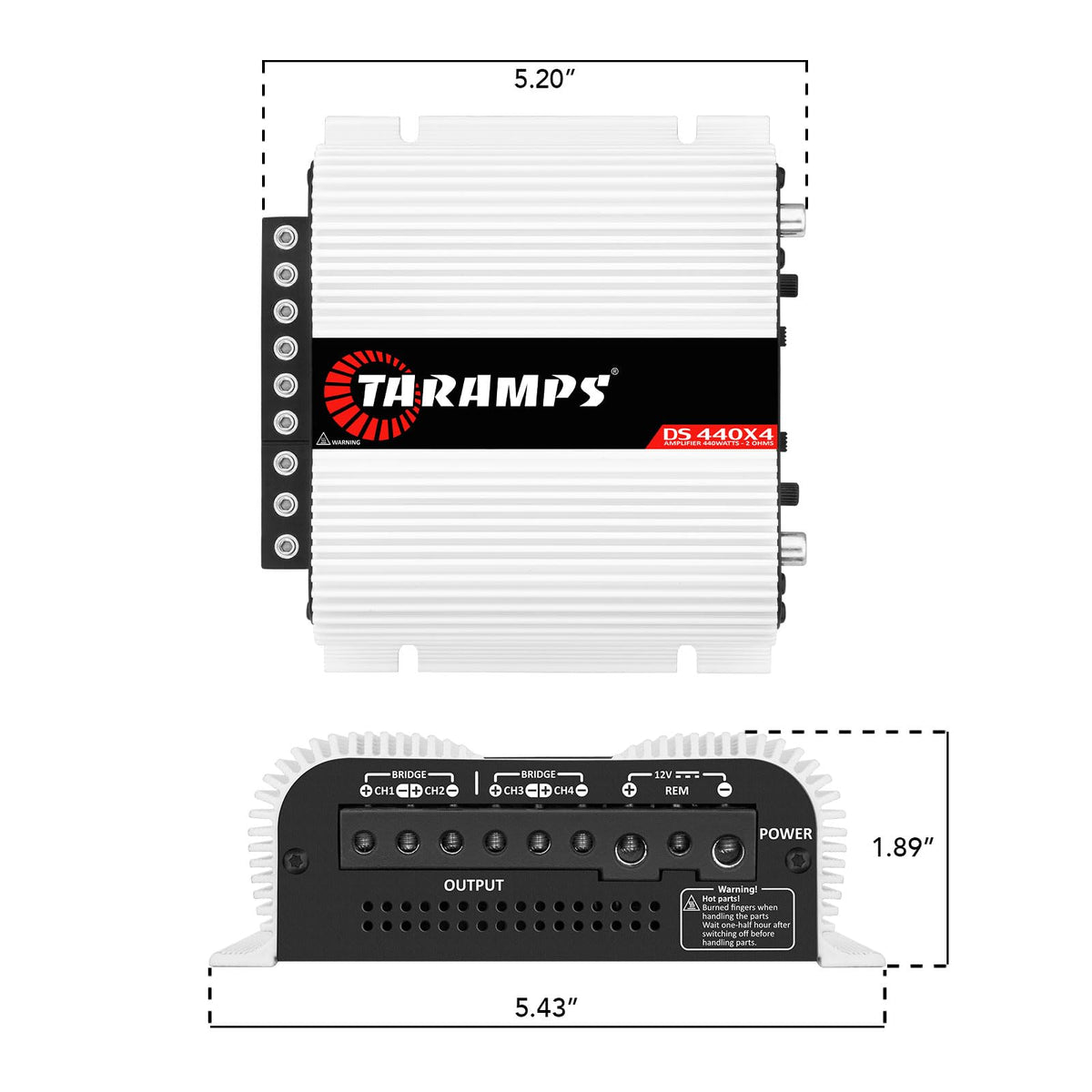 2 Ohms 440W RMS 4-Channel Car Stereo Amplifier F4143