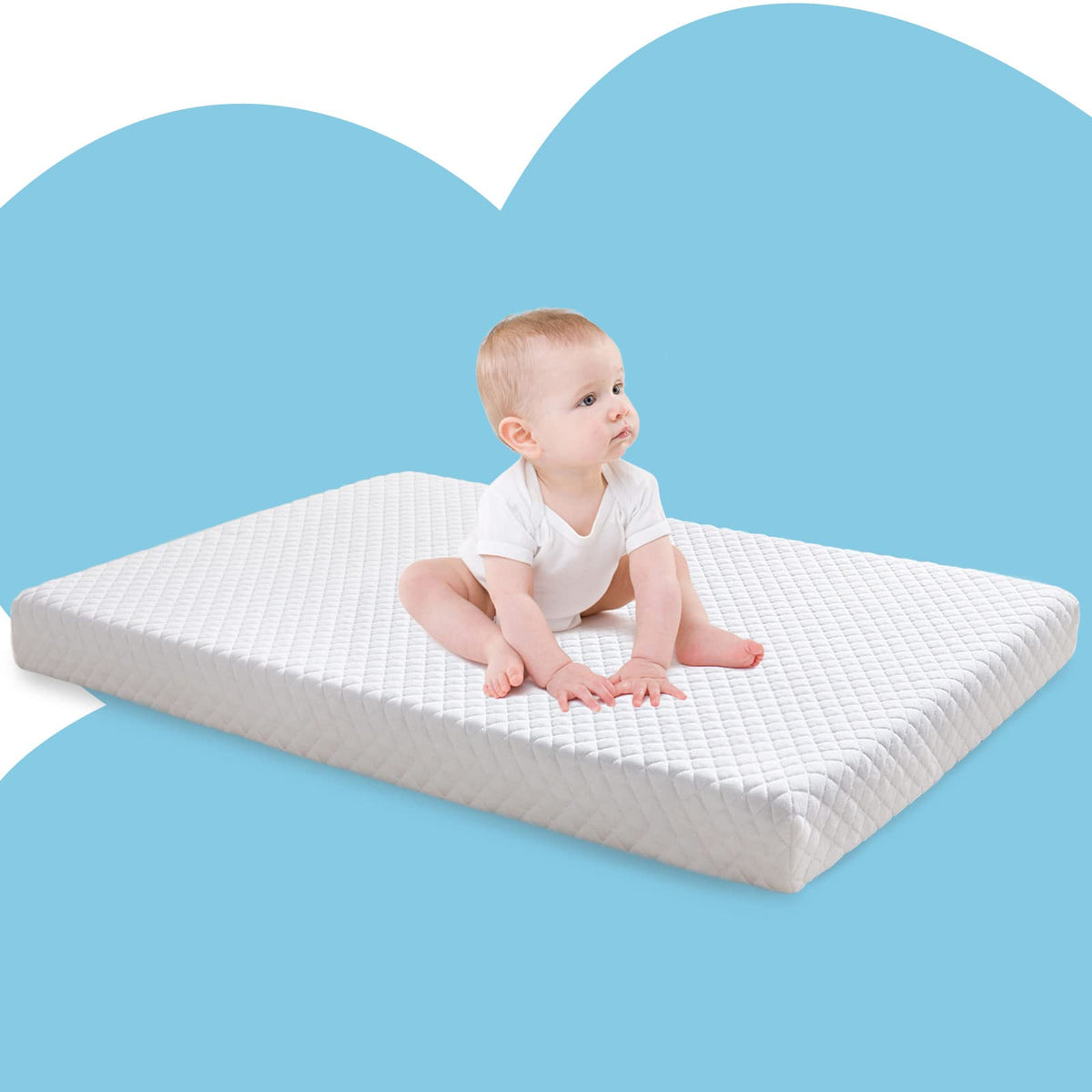 3" Waterproof Memory Foam Pack and Play Mattress White V5936