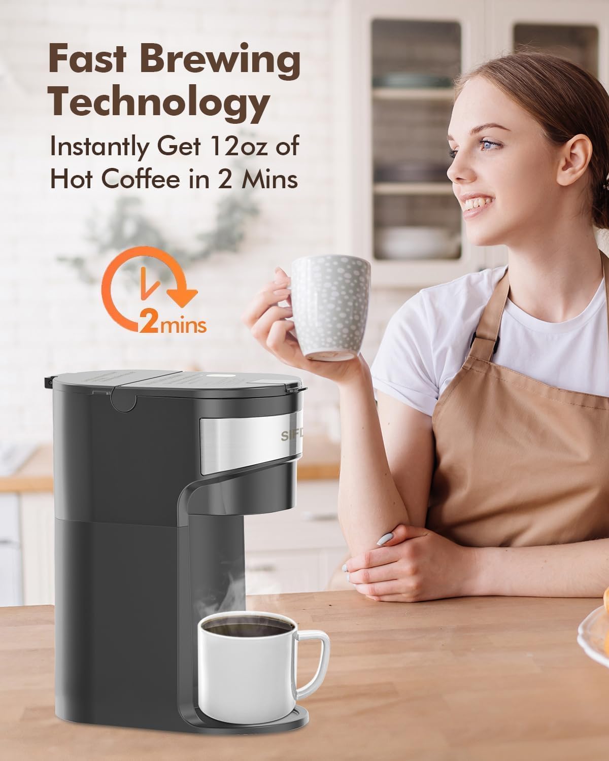 Single Serve Coffee Maker, K-Cup & Ground, Mini, BPA Free, Black G6621