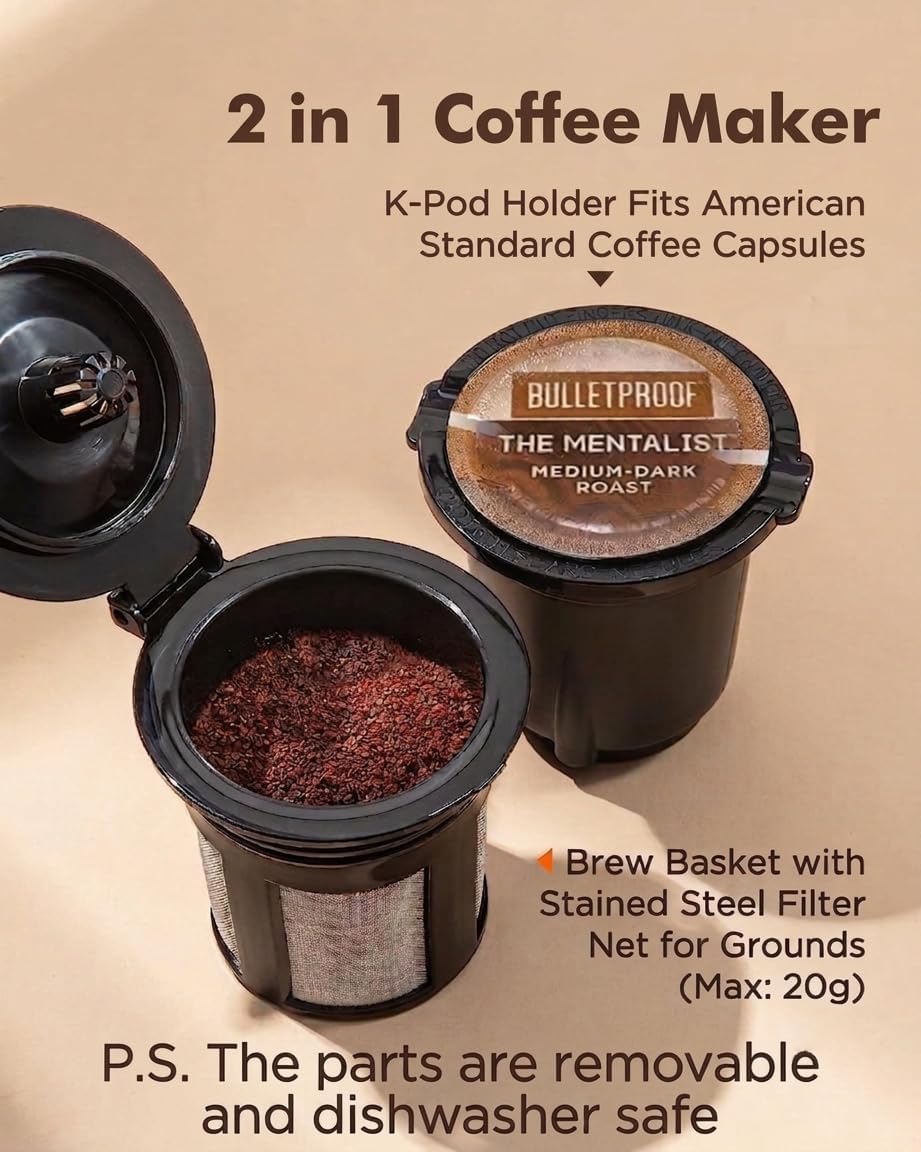 Single Serve Coffee Maker, K-Cup & Ground, Mini, BPA Free, Black G6621