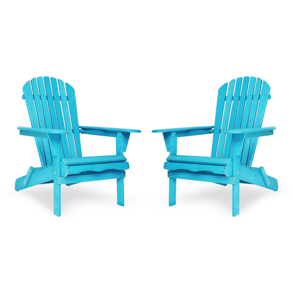 Solid Wood Folding Adirondack Chairs Set of 2 J15987