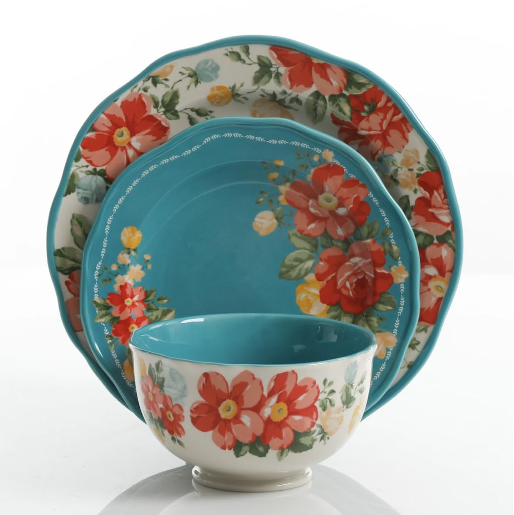 12-Piece Teal Dinnerware Set S842886