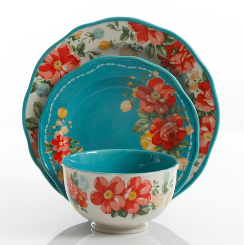 12-Piece Teal Dinnerware Set S842886