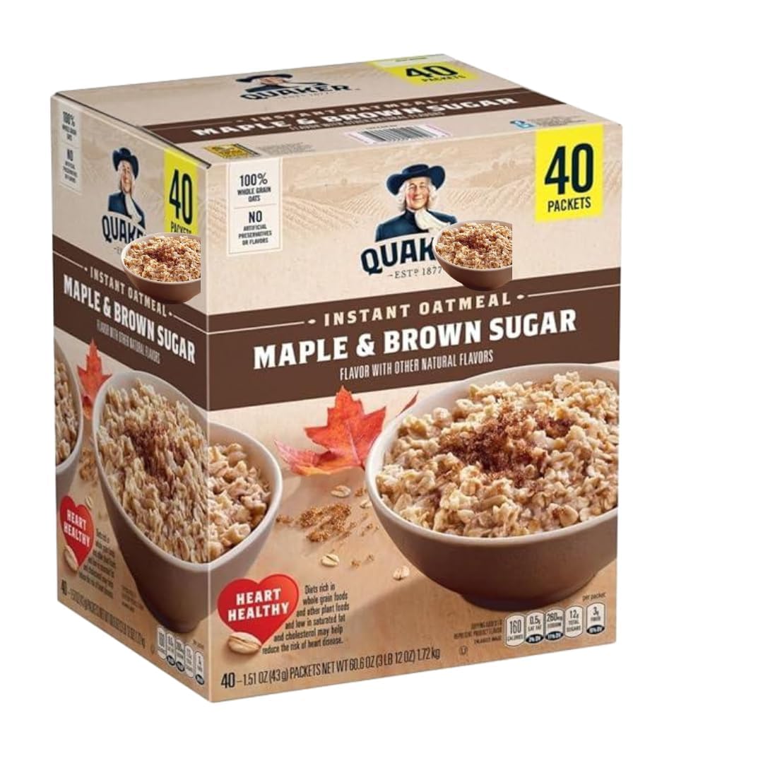 Instant Oatmeal Maple Brown Sugar 1.51 oz 40 Count S1382