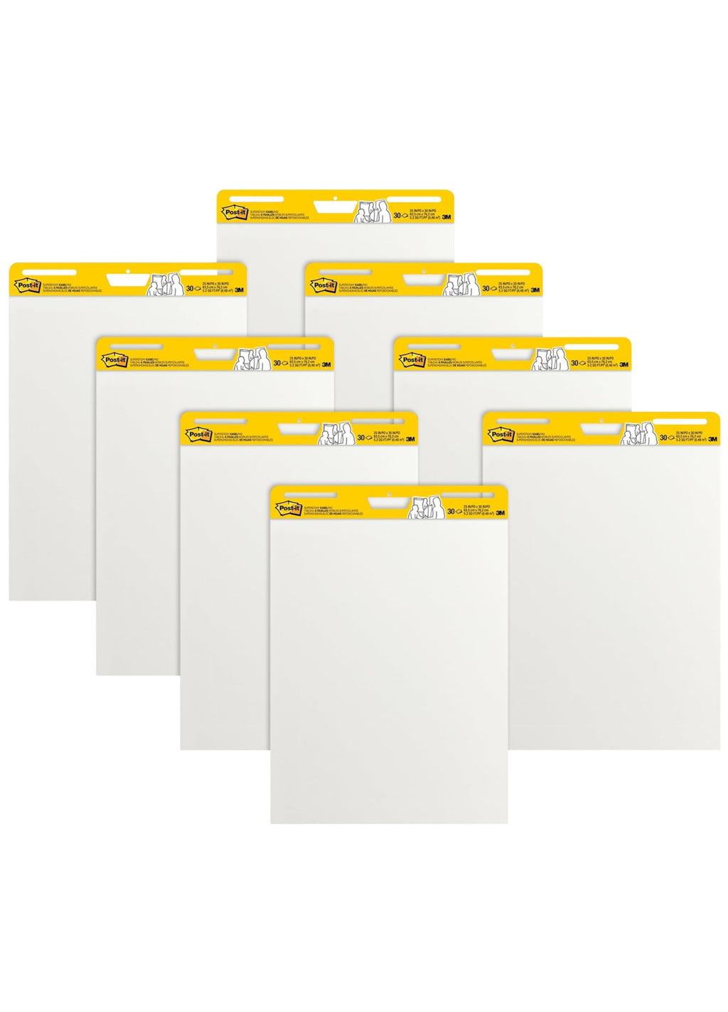 Super Sticky Easel Pad 25-Inch x 30-Inch White 8/Pack N24373