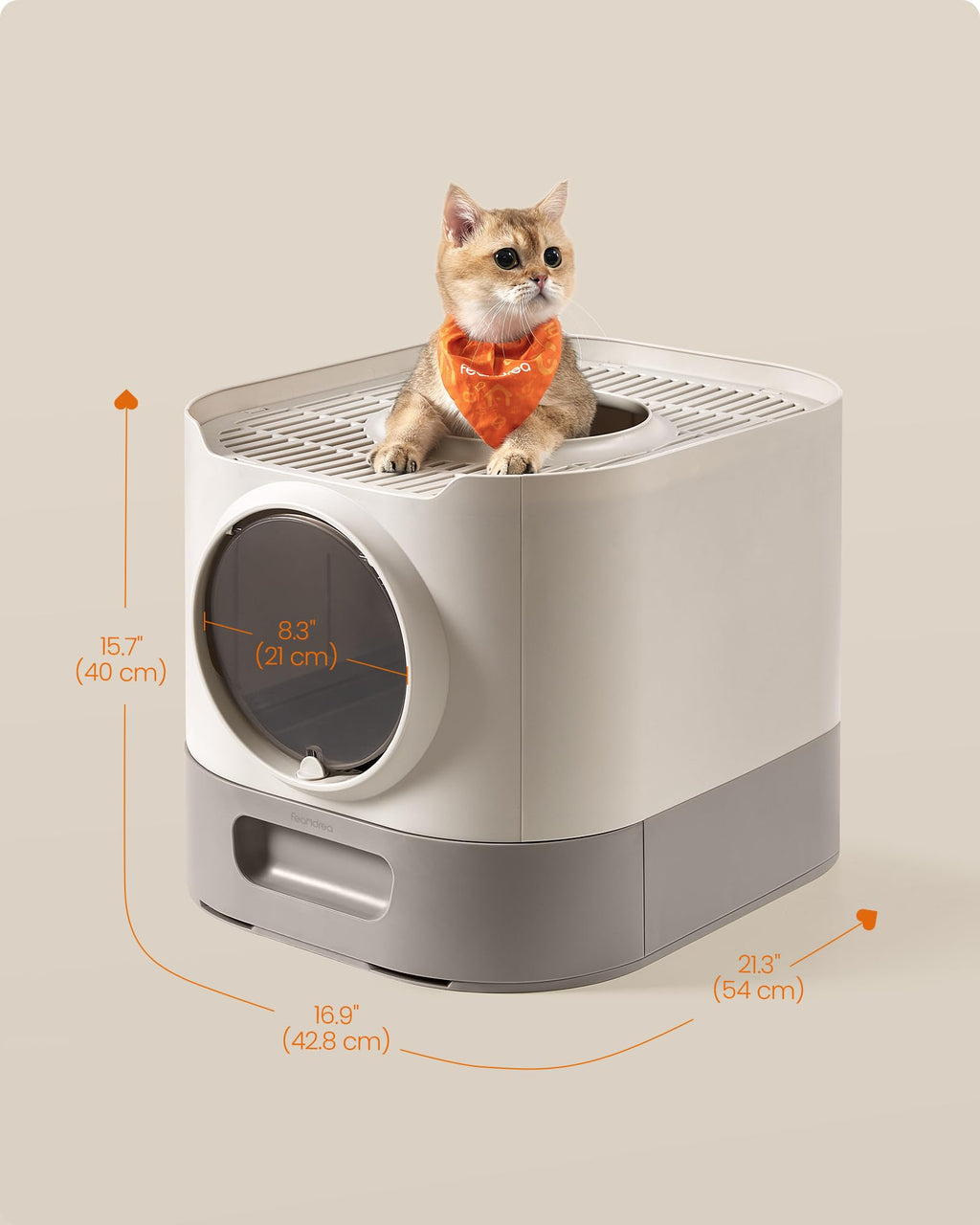 XL Enclosed Cat Litter Box with Scoop Y70927