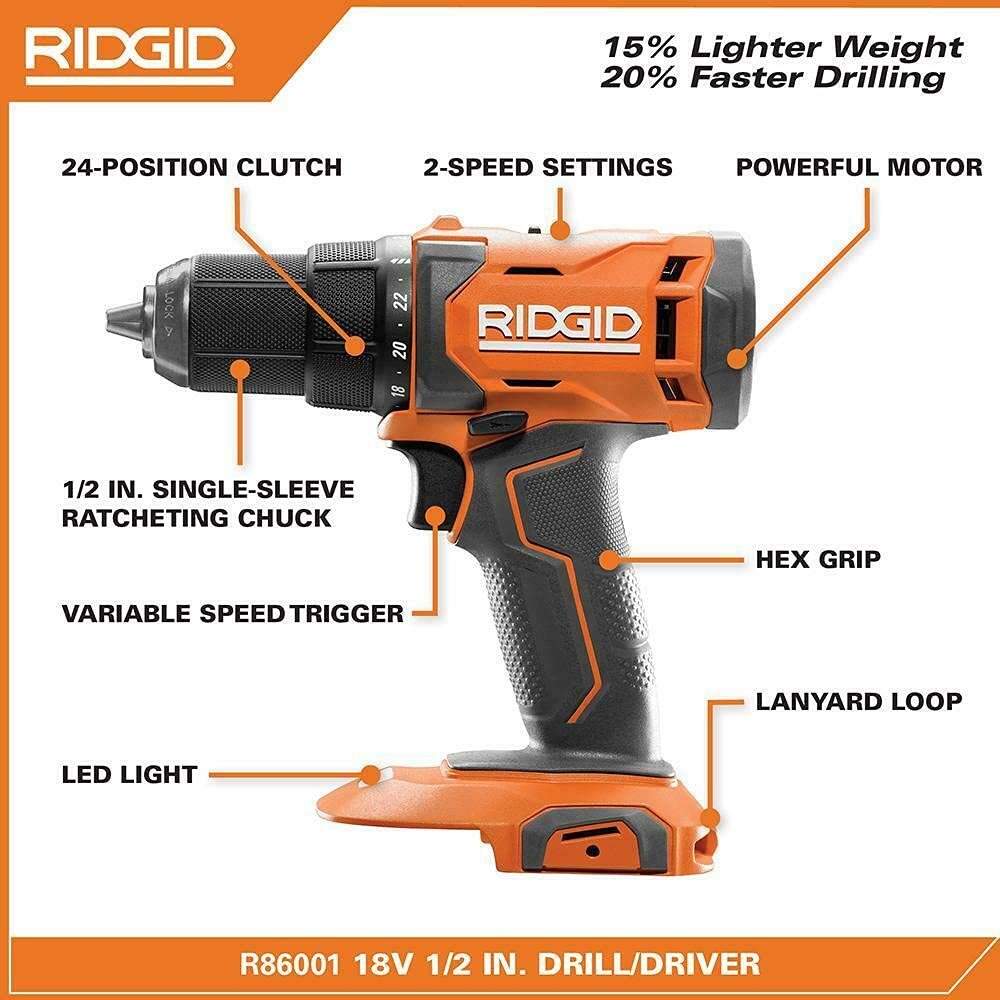 18V Cordless 1/2 in. Drill/Driver Kit with Battery and Charger U49100