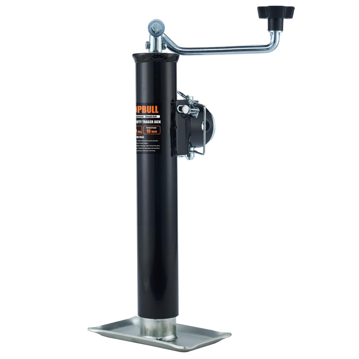 5000 lb Weld-on 10" Lift Trailer Jack with Footplate J347
