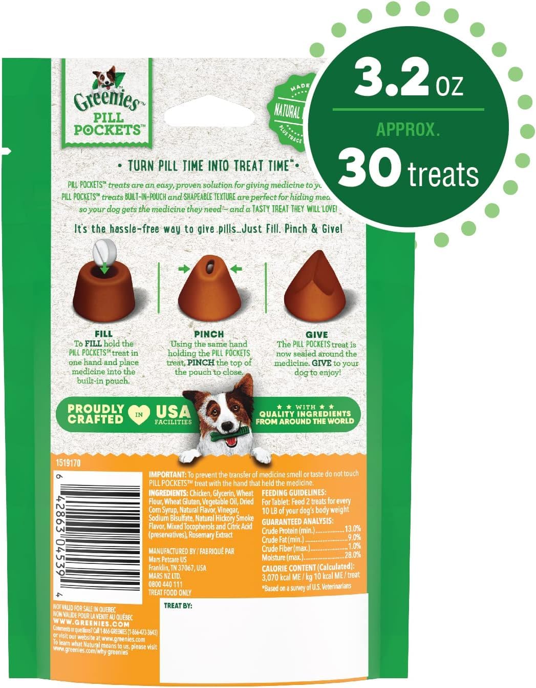Chicken Dog Treats 30 Count Pack of 6 D4961