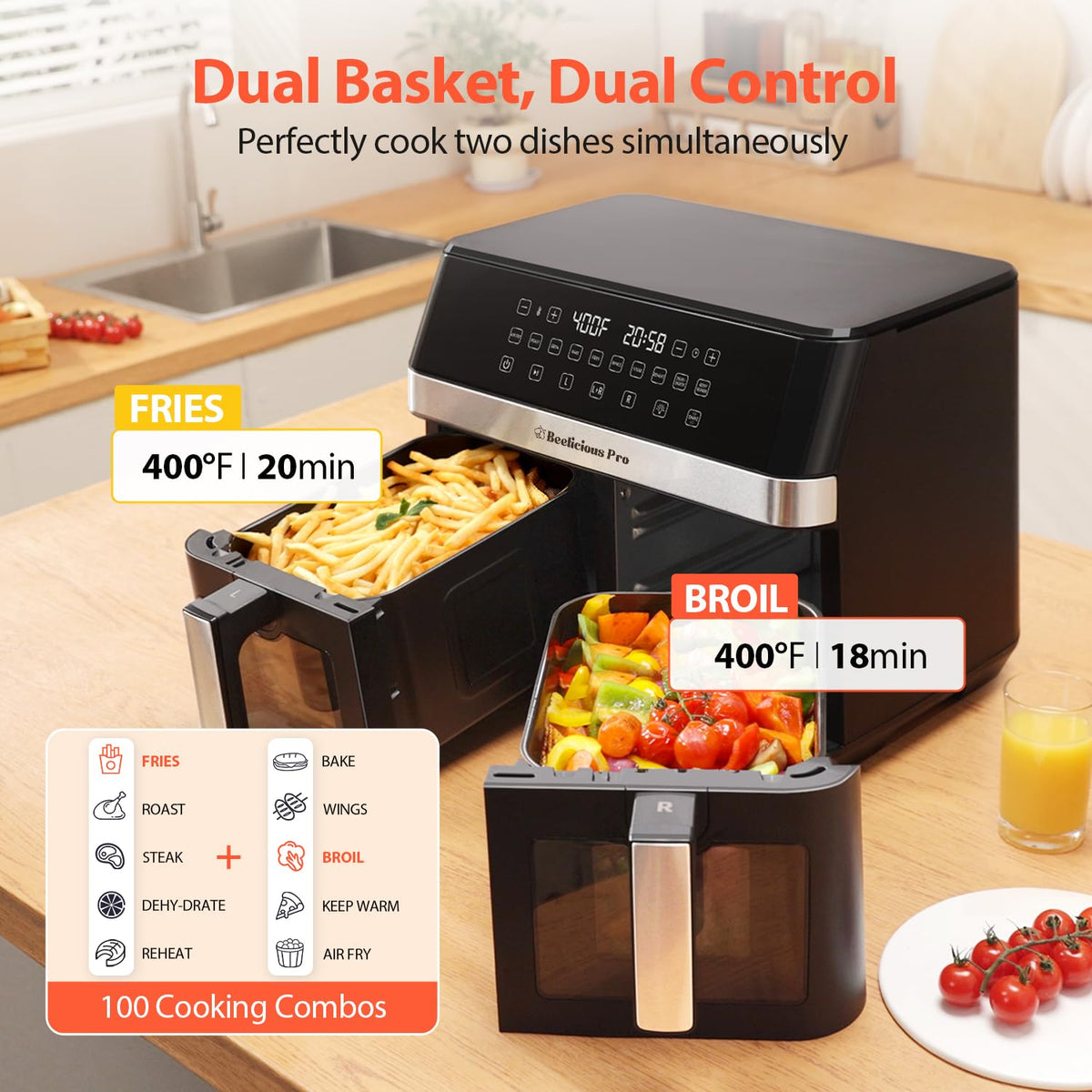 12QT Large Dual Air Fryer T762