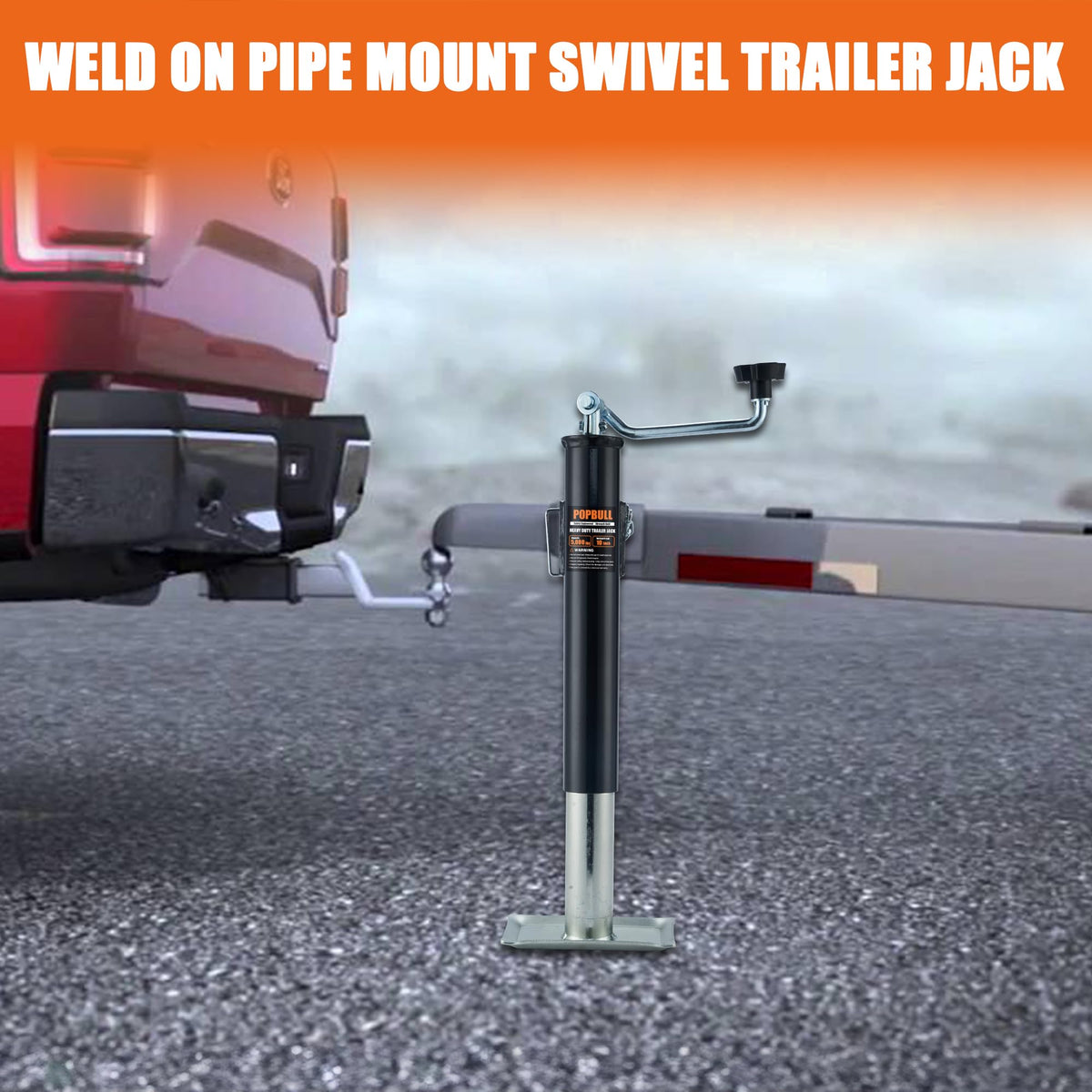 5000 lb Weld-on 10" Lift Trailer Jack with Footplate J347