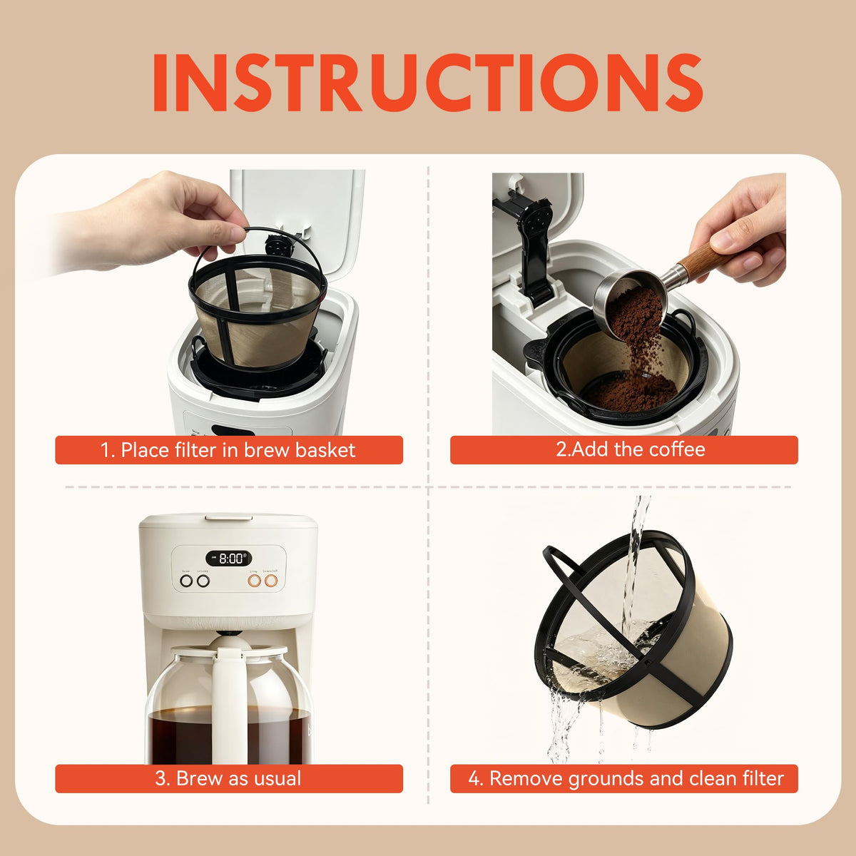 2 Pack Reusable Coffee Filters A2300