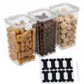3 Pack Airtight Pet Food Storage Containers with Locking Clips P5270