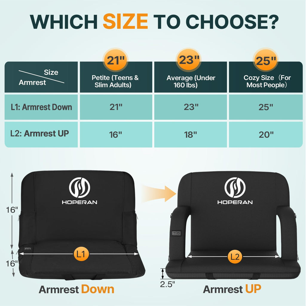 Heated Stadium Seats for Bleachers with Power Bank U4537