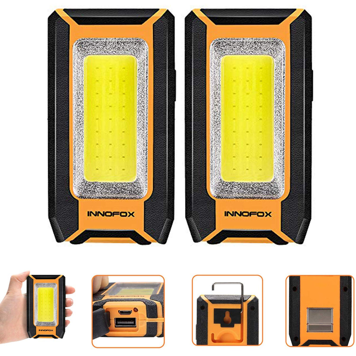 2-Pack LED Rechargeable Magnetic Work Light 1500 Lumens Y3511