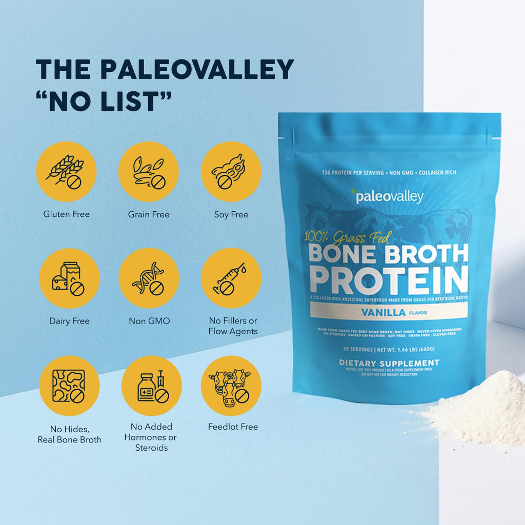 Grass Fed Bone Broth Protein Powder Vanilla P534