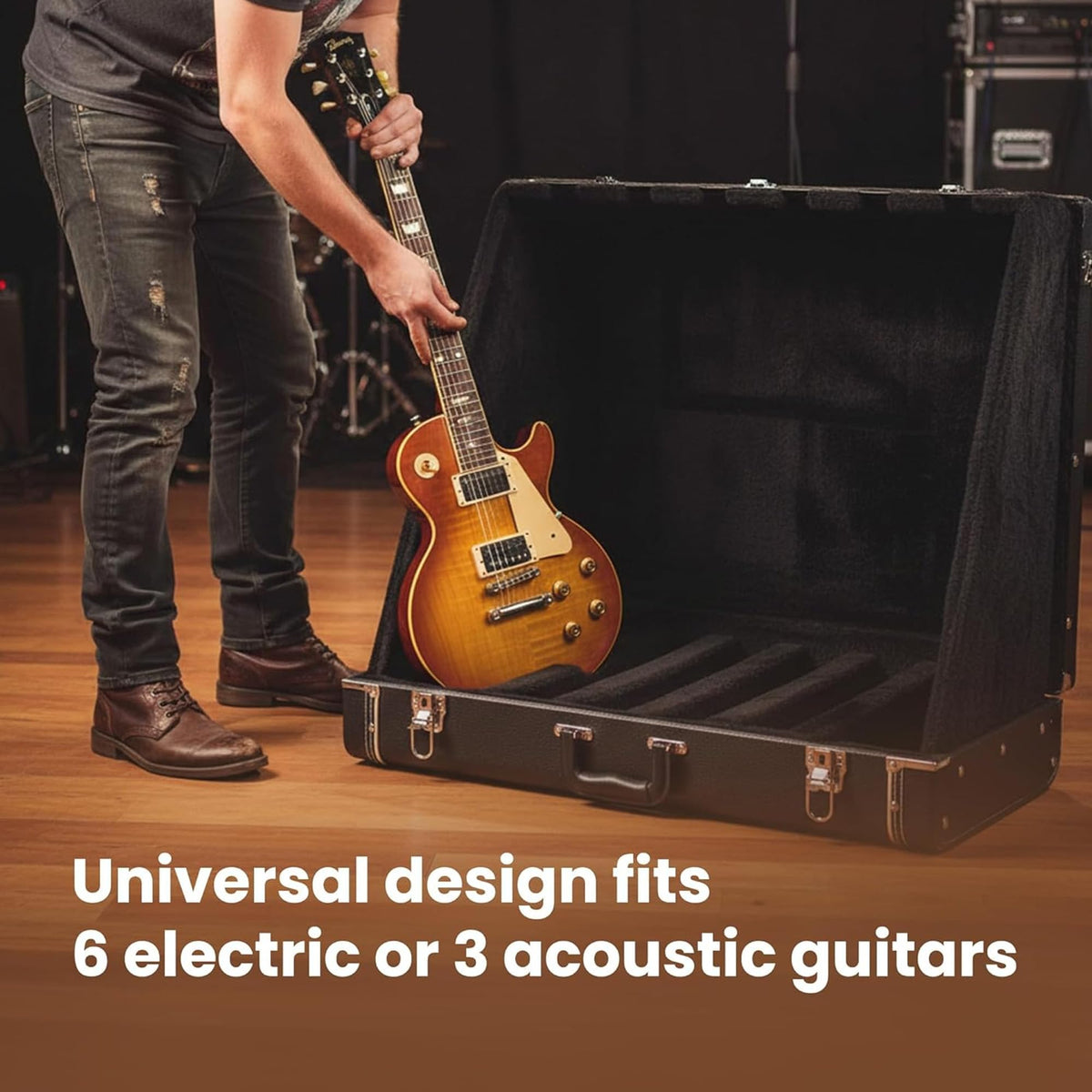 6 Guitar Stand Case Hardwood Plush S968