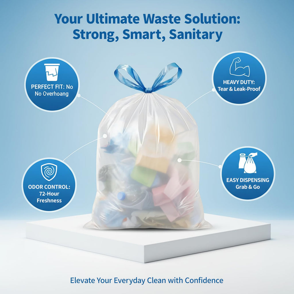 4 Gallon Drawstring Unscented Trash Bags 120 Count M40489