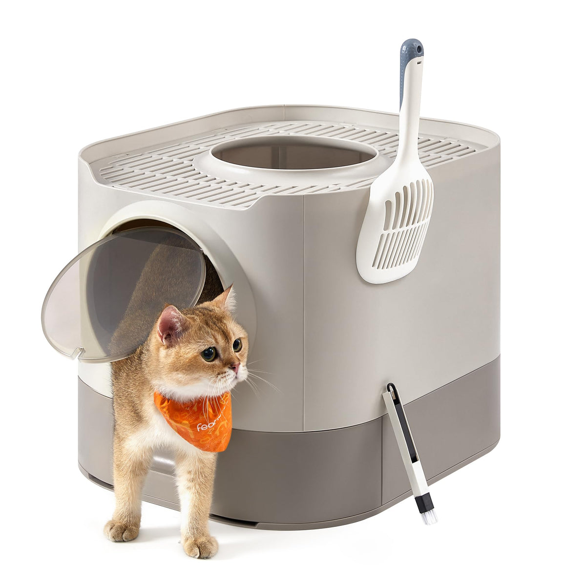 XL Enclosed Cat Litter Box with Scoop Y70927