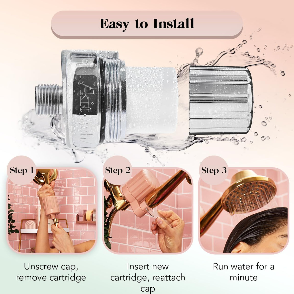 Castor Oil Shampoo + Coconut Oil Conditioner and Shower Filter Bundle V432690