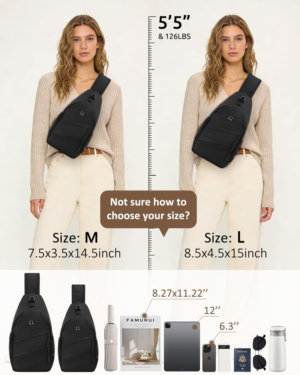 Crossbody Sling Bag with Convertible Shoulder Strap B71580