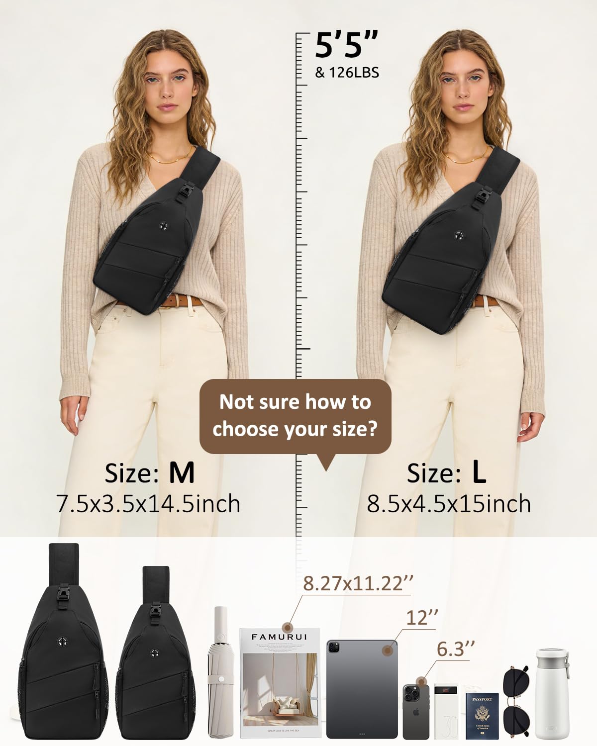 Crossbody Sling Bag with Convertible Shoulder Strap B71580