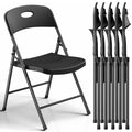 Black 6 Pack Plastic Metal Folding Chairs O288