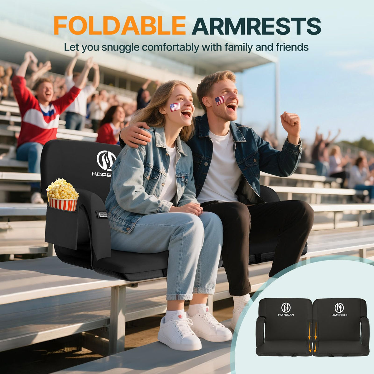 Heated Stadium Seats for Bleachers with Power Bank U4537