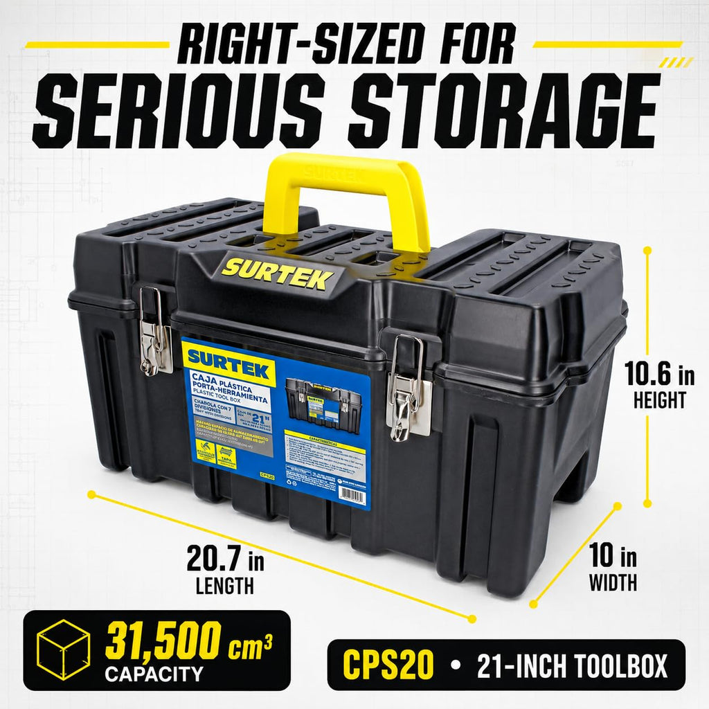 21" x 11" x 10" Black Mobile Tool Box R86341