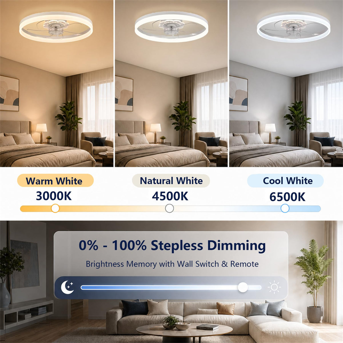 20'' Ceiling Fan with Light and Remote W60521